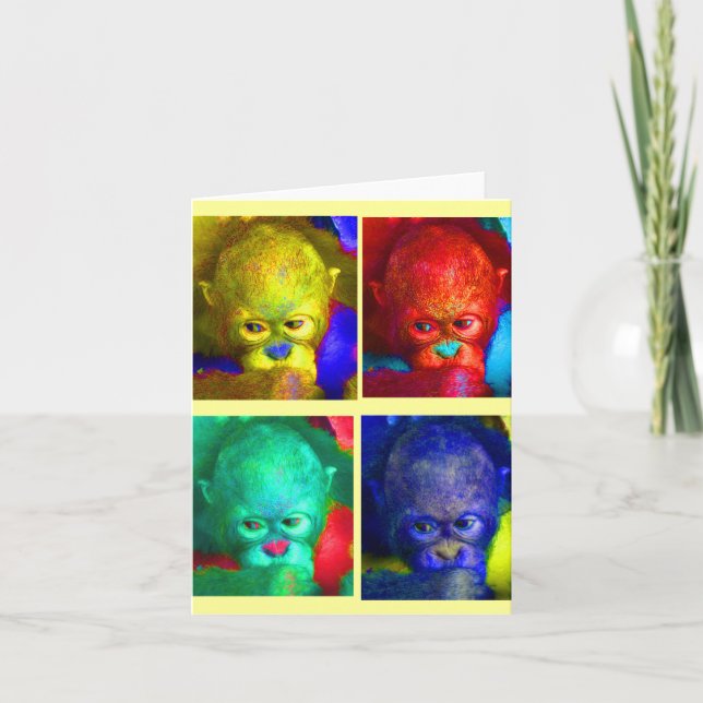 Cartão Coloração dos Meus Primatas Mundiais (Frente)