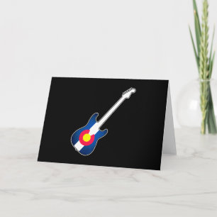 Cartão Colorado flag guitar blank greeting card