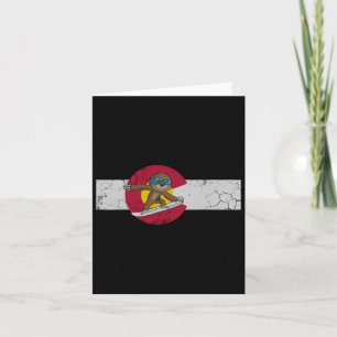 Cartão Colorado Flag Snowboard Sloth Snowboarder