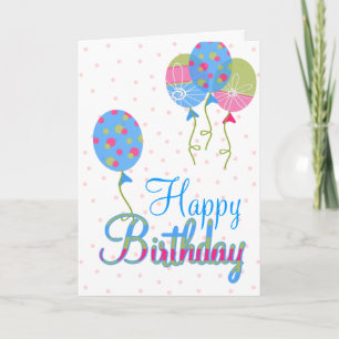 Cartão Colorful Balloons Birthday Greeting Card