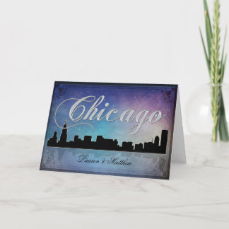 Cartão Colorful Chicago Illinois skyline