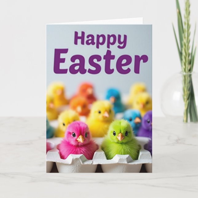 Cartão Colorful Chicks Greeting Card (Frente)