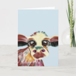 Cartão Colorful Cow Greeting Card