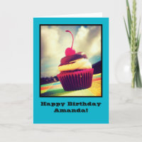 Colorful Cupcake with Cherry on Top