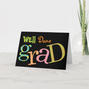 Cartão Colorful excitement well done grad congratulation