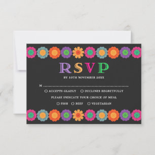 Cartão Colorful Fiesta Mexicana Flowers Weders RSVP