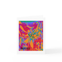 Colorful Flowerlike Abstract Art Note Card