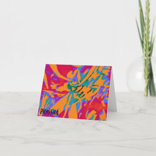 Cartão Colorful Flowerlike Abstract Art Note Card