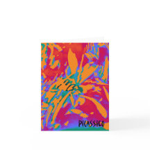 Colorful Flowerlike Abstract Art Note Card