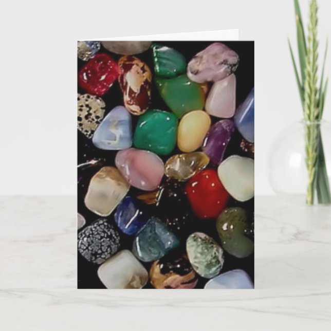Cartão Colorful Gem Stones (Frente)