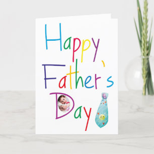 Cartão Colorful Happy Father's Day Photo