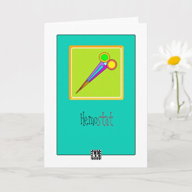 Cartão Colorful Hemostat Get Well Card (Planta pequena)