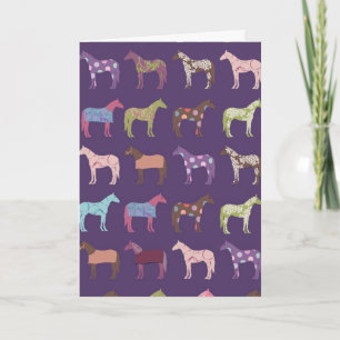 Cartão Colorful Horse Pattern