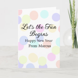 Cartão Colorful polka dots let's the fun begins new year
