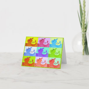 Cartão Colorful Pop Art  Apples Note Card