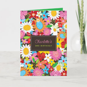 Cartão Colorful Spring Flowers Garden Custom Card