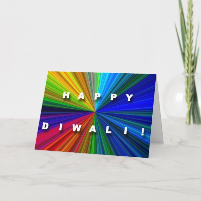 Cartão Colorful Starburst Diwali Card (Frente)