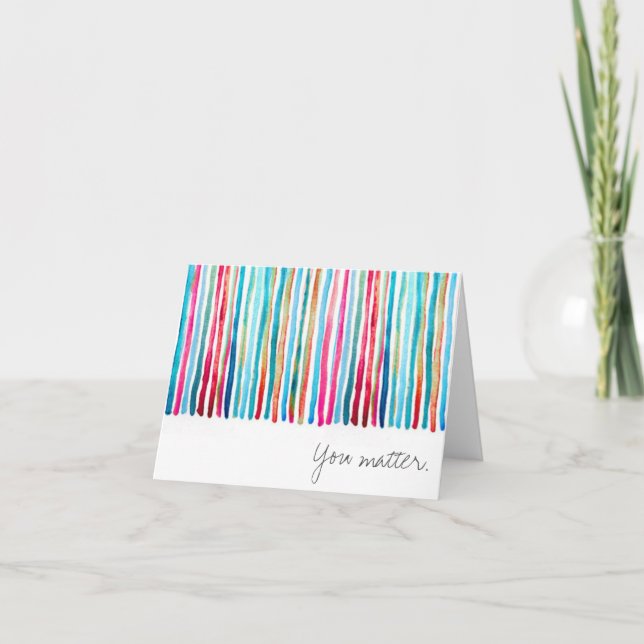 Cartão Colorful Stripe You Matter Notecard (Frente)