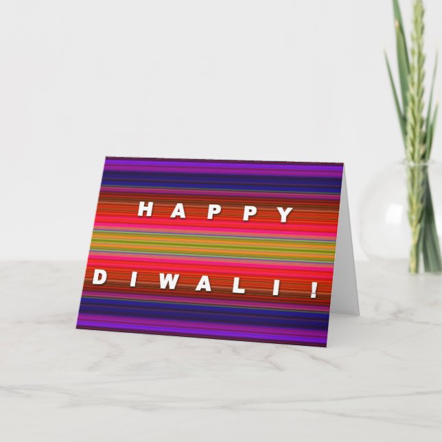 Cartão Colorful Striped Diwali Card (Frente)