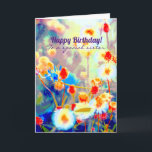Cartão Colorful Wildflower Happy Birthday Flowers<br><div class="desc">A beautiful abstract wildflower design in bright colors. This beautiful meadow flower card makes the perfect floral birthday card to brighten someone's day. A bright and colorful floral design suitable for many occasions. Personalize the front greeting to make a unique card.</div>