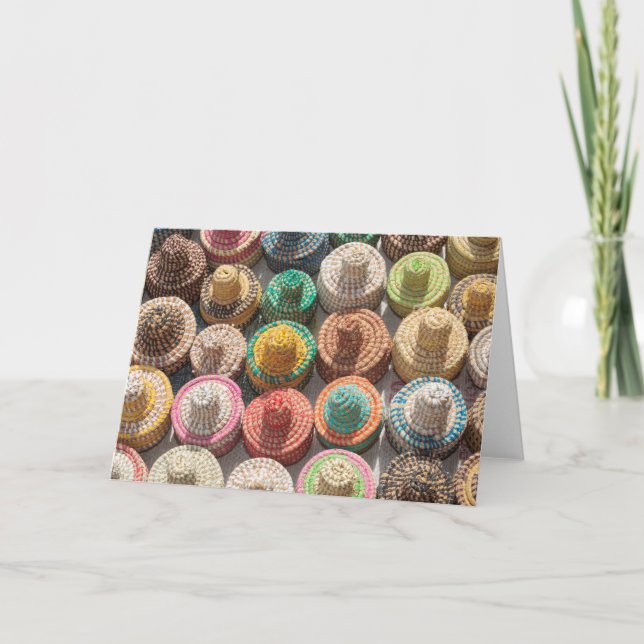 Cartão Colorful Woven Hats (Frente)