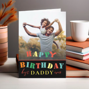 Cartão Colorida Foto de Feliz Aniversário Papai