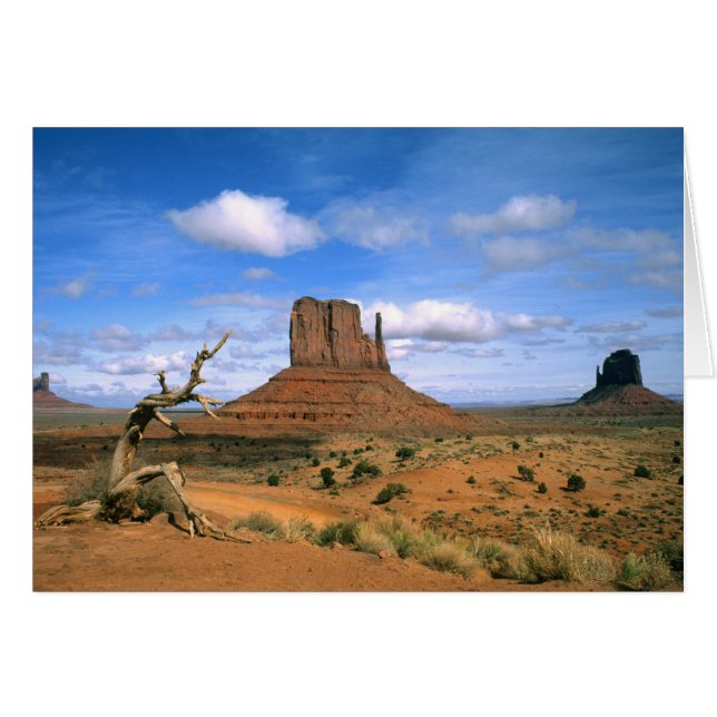 Cartão Colorida Monument Valley Mittens em Utah EUA (Frente Horizontal)