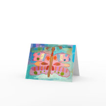 cartão colorido de borboleta