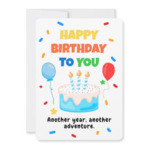 Cartão Colorido de Feliz Aniversário com Balões e