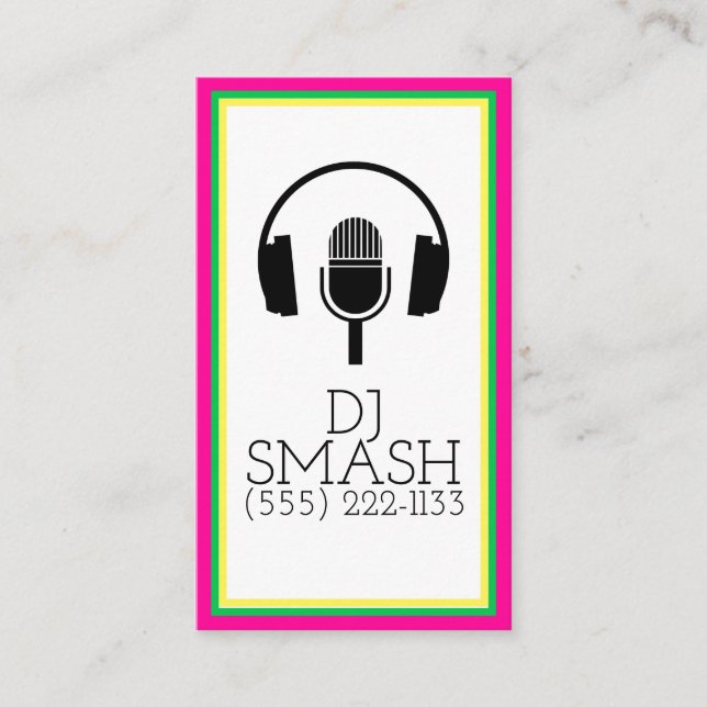 Cartão Colorido DJ Musical Music Studio (Frente)