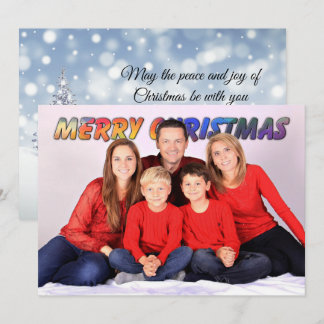 Cartão Colorido Texto de Feliz Natal por trás das Pessoas