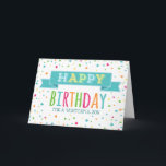 Cartão Colorir Confetti Son Birthday<br><div class="desc">Cartão de aniversário para filho com design de confete colorido e verso pensativo.</div>