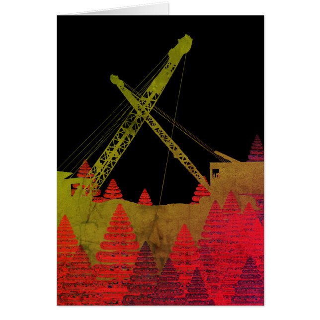 Cartão Colorir Operador Crane Operando Fantasy Engenheiro (Frente)