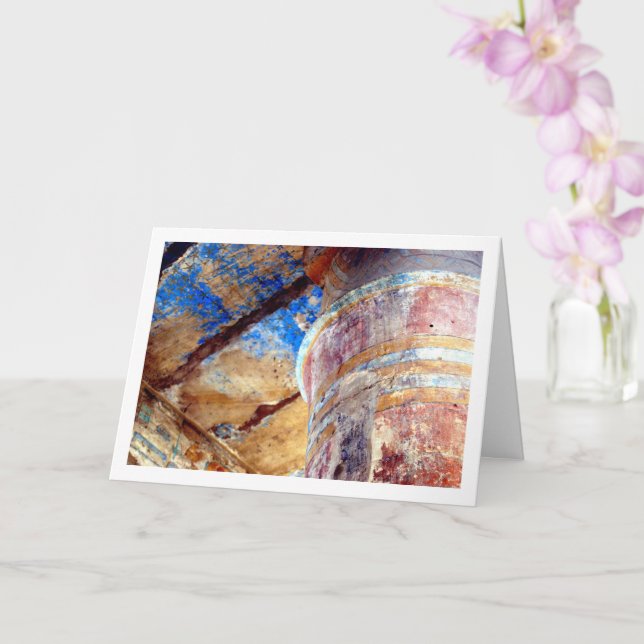 Cartão Colorir Pilar no Templo de Luxor, Egito, (Orquídea)