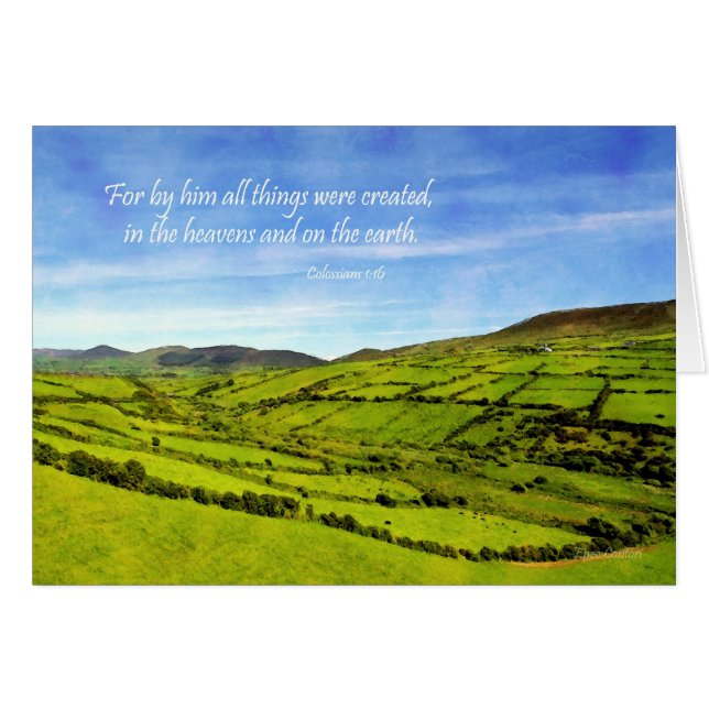 Cartão Colossianos 1:16 Paisagem da Irlanda (Frente Horizontal)