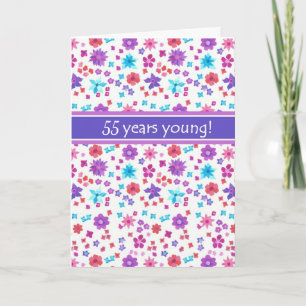 Cartão Colourful, Ditsy Floral, Age-specific Birthday