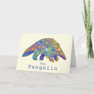 Cartão Colourful Pangolin Endangered Animal Art Activism 