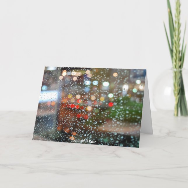 Cartão Colourful Rain - Greeting Card (Frente)