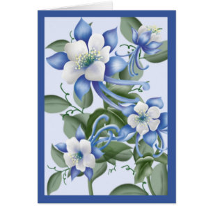 Cartão Columbines azul