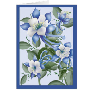 Cartão Columbines azul
