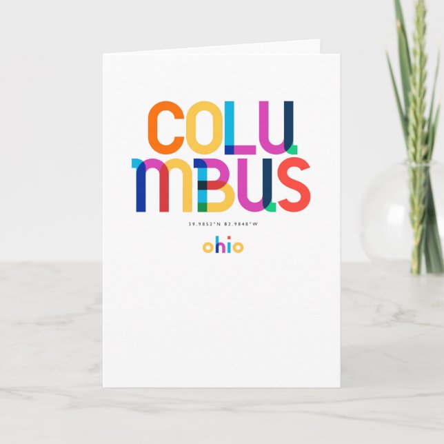 Cartão Columbus Ohio Meio século, Pop Art, (Frente)