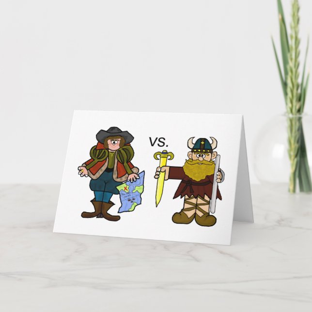 Cartão Columbus vs. Erikson Greeting Card (Frente)