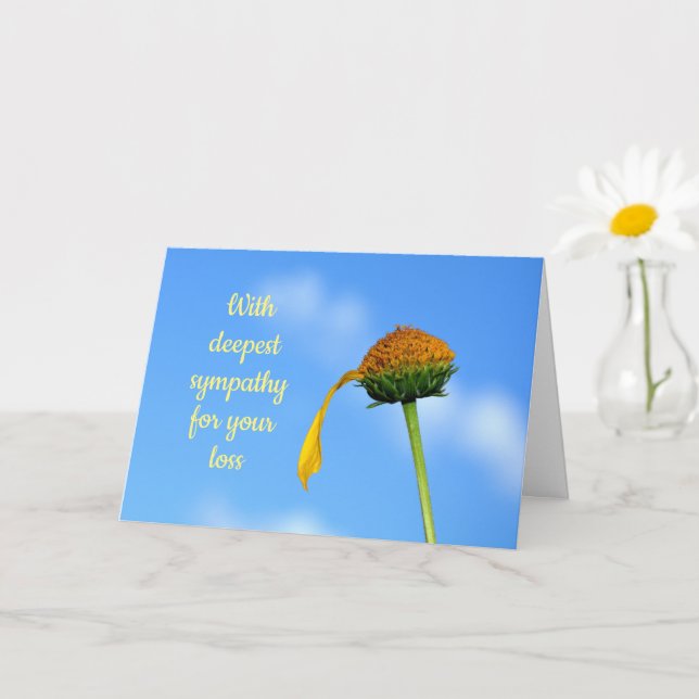 Cartão Com a mais profunda simpatia - com uma flor (Planta pequena)