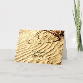 Cartão Com a mais profunda simpatia, saudação à areia do 