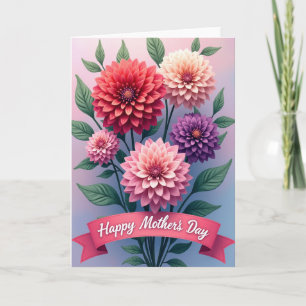 Cartão com Buquê Floral Pastel