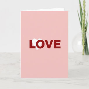 Cartão com Coração de Amor Rosa