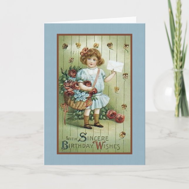 Cartão Com Desejos Sinceros de Aniversário (Frente)