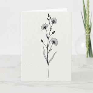Cartão com Design de Flor Listrada