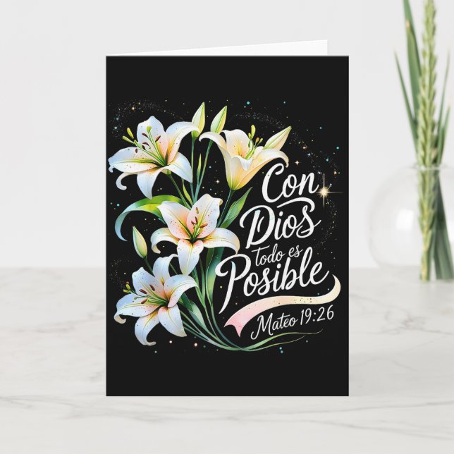 Cartão Com Deus Tudo é Possível Mateus 19_26 Presente  (Frente)