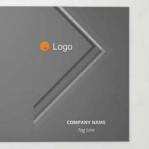 Cartão Com Dobra Tripla Ângulos Geométricos Monocromáticos Lógicos